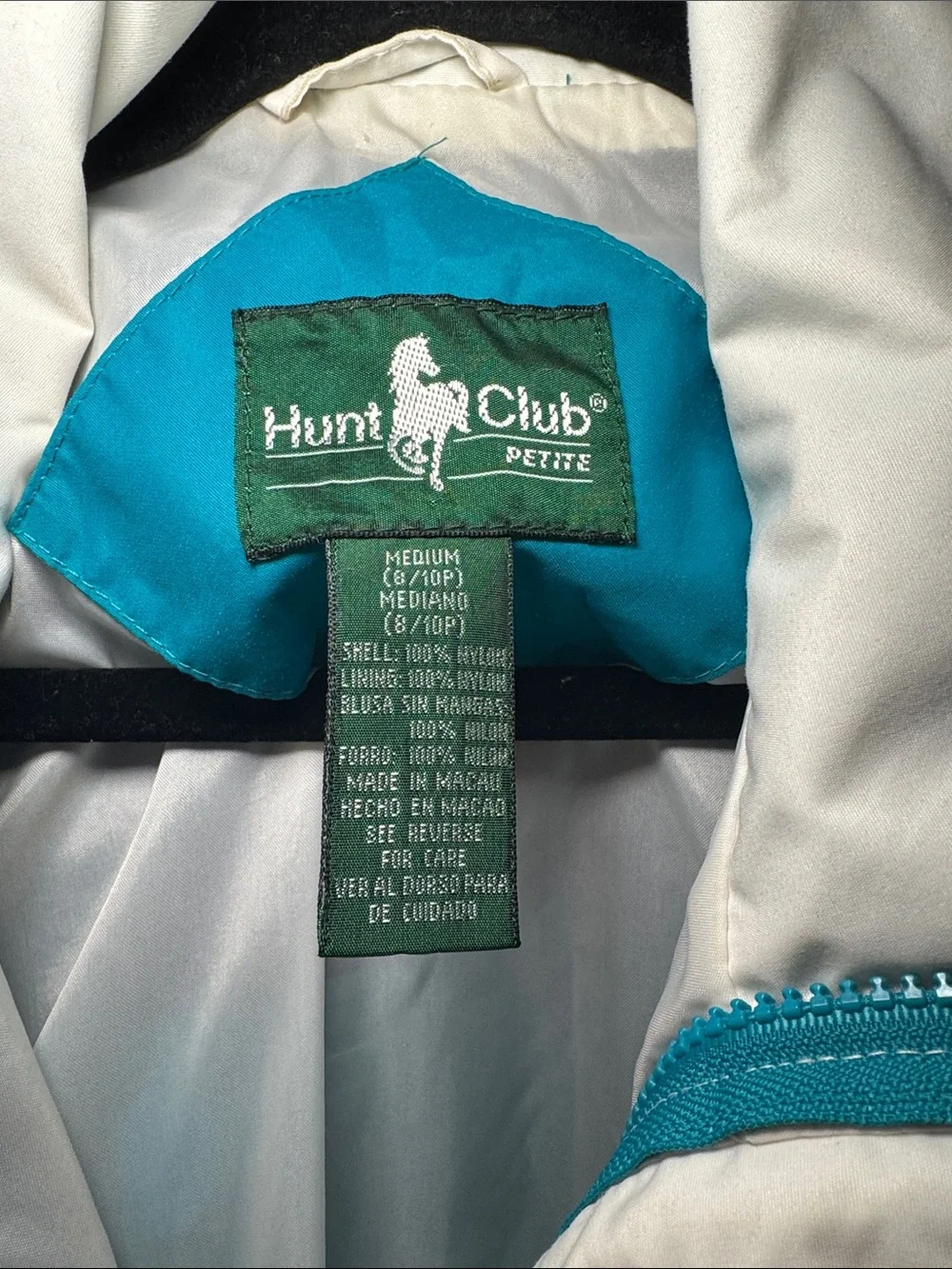 Retro 80s 90s 2000s Hunt Club Teal & Navy Colorblock Windbreaker Size Medium